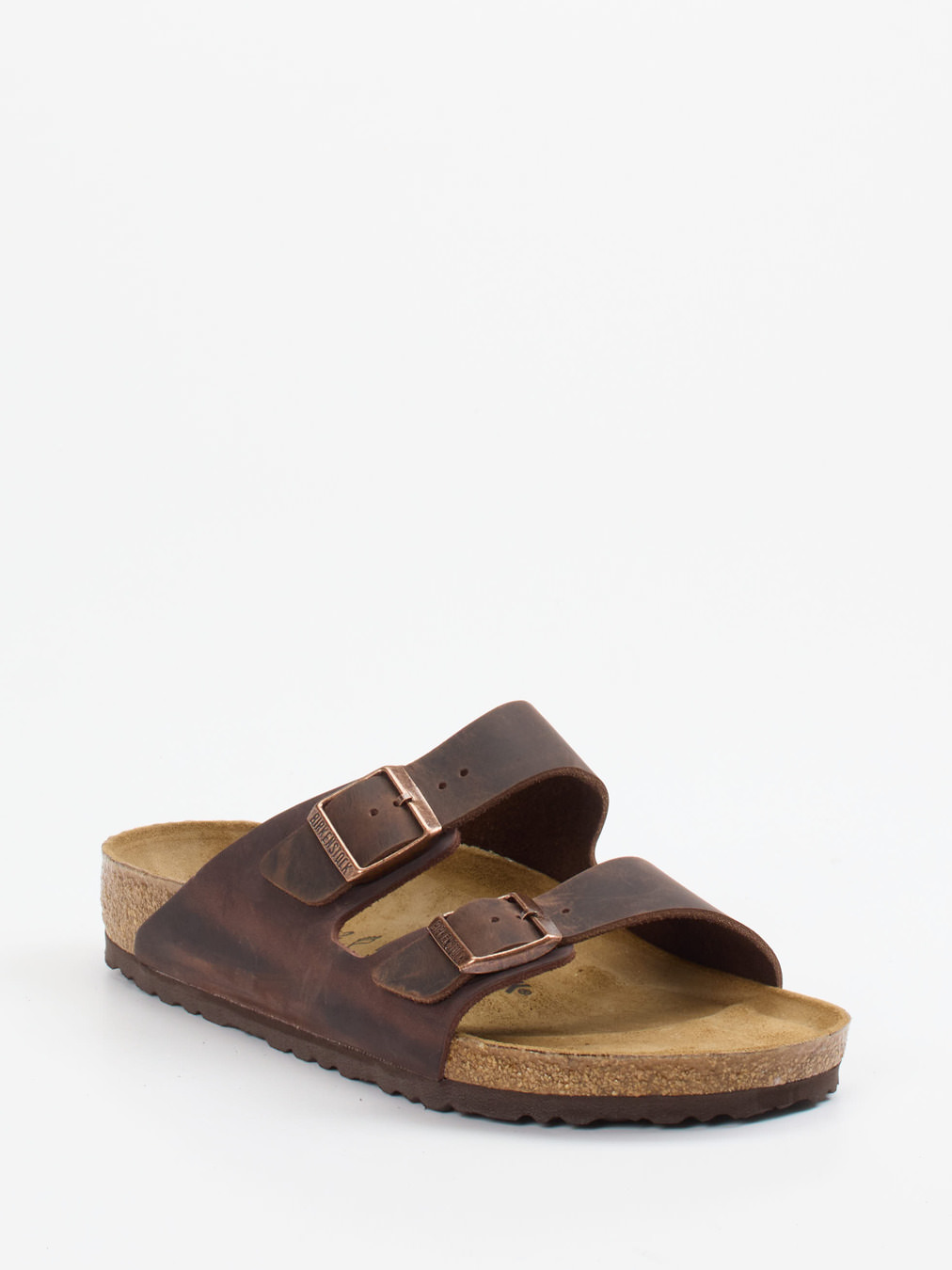 Birkenstock – Zweiriemer aus Fettleder braun