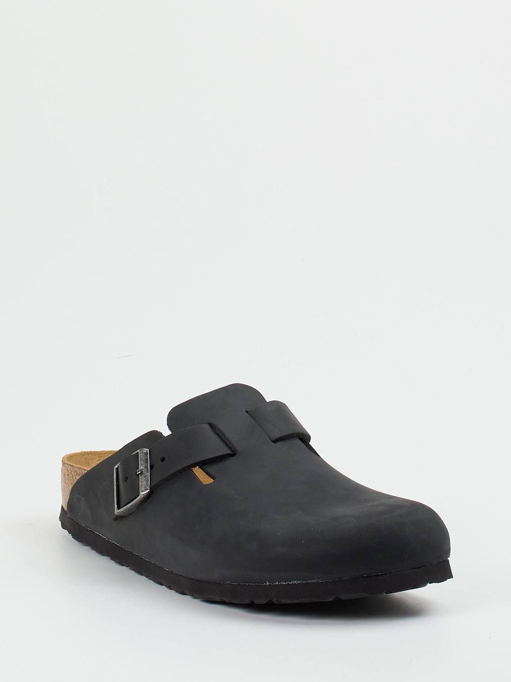 Birkenstock – Clogs aus Fettleder in Schwarz