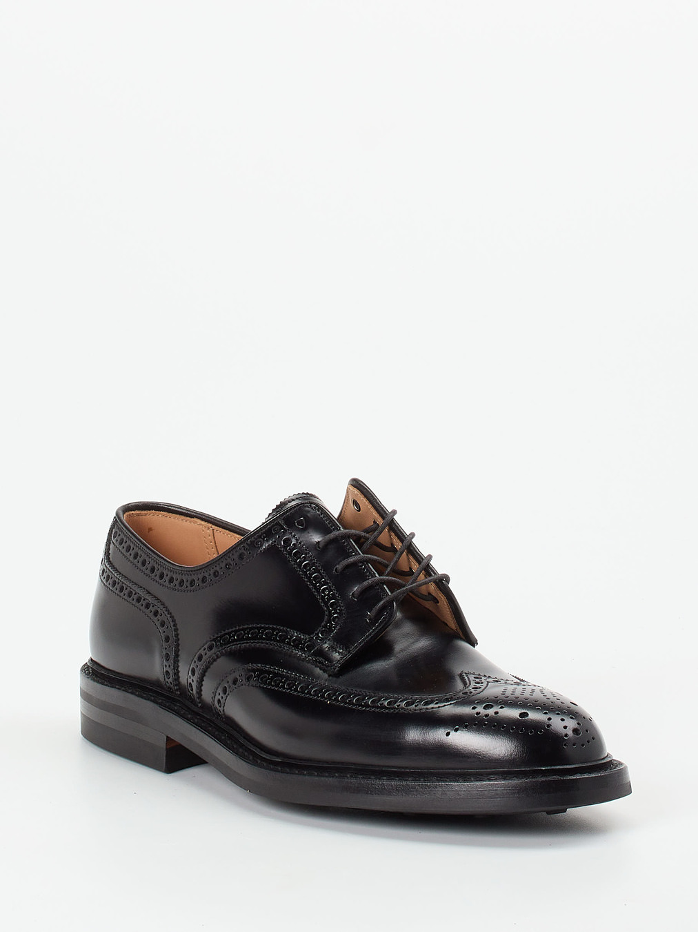 Crockett & Jones – Full-Brogue Derby aus Kalbleder schwarz
