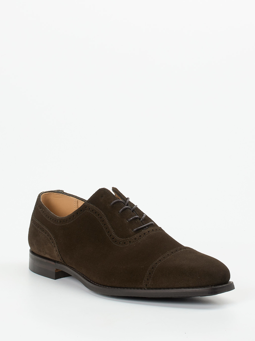 Crockett & Jones – Oxford aus Veloursleder Dunkelbraun