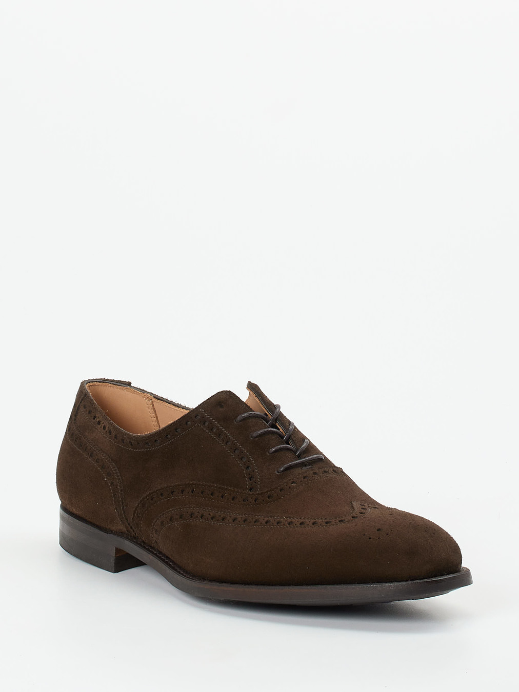 Crockett & Jones – Brogues aus Veloursleder Dunkelbraun