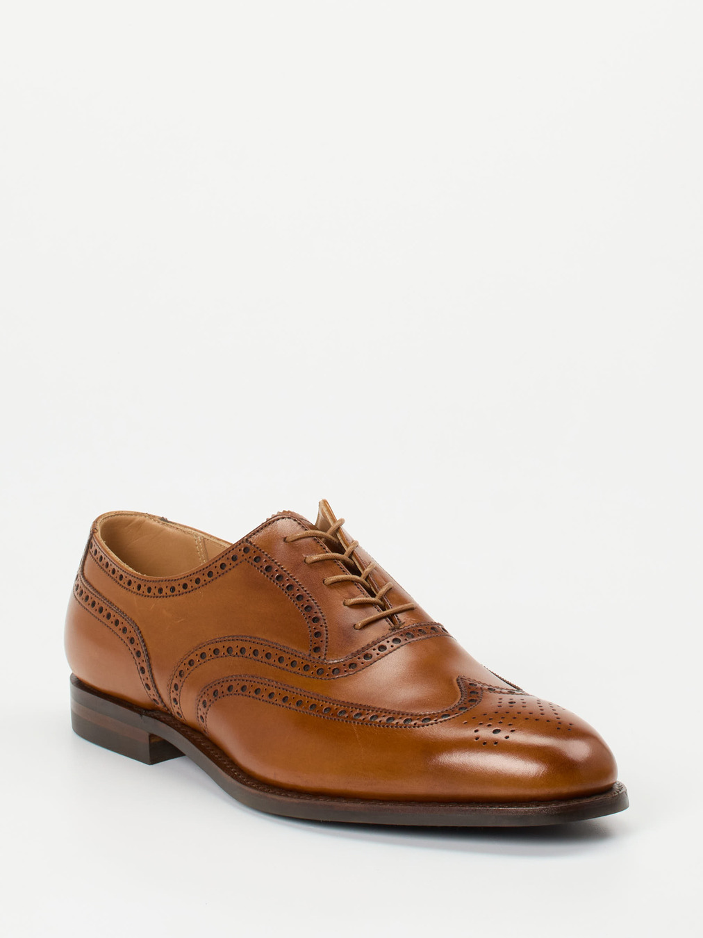 Crockett & Jones – Full-Brogue Oxford aus Kalbleder Cognac