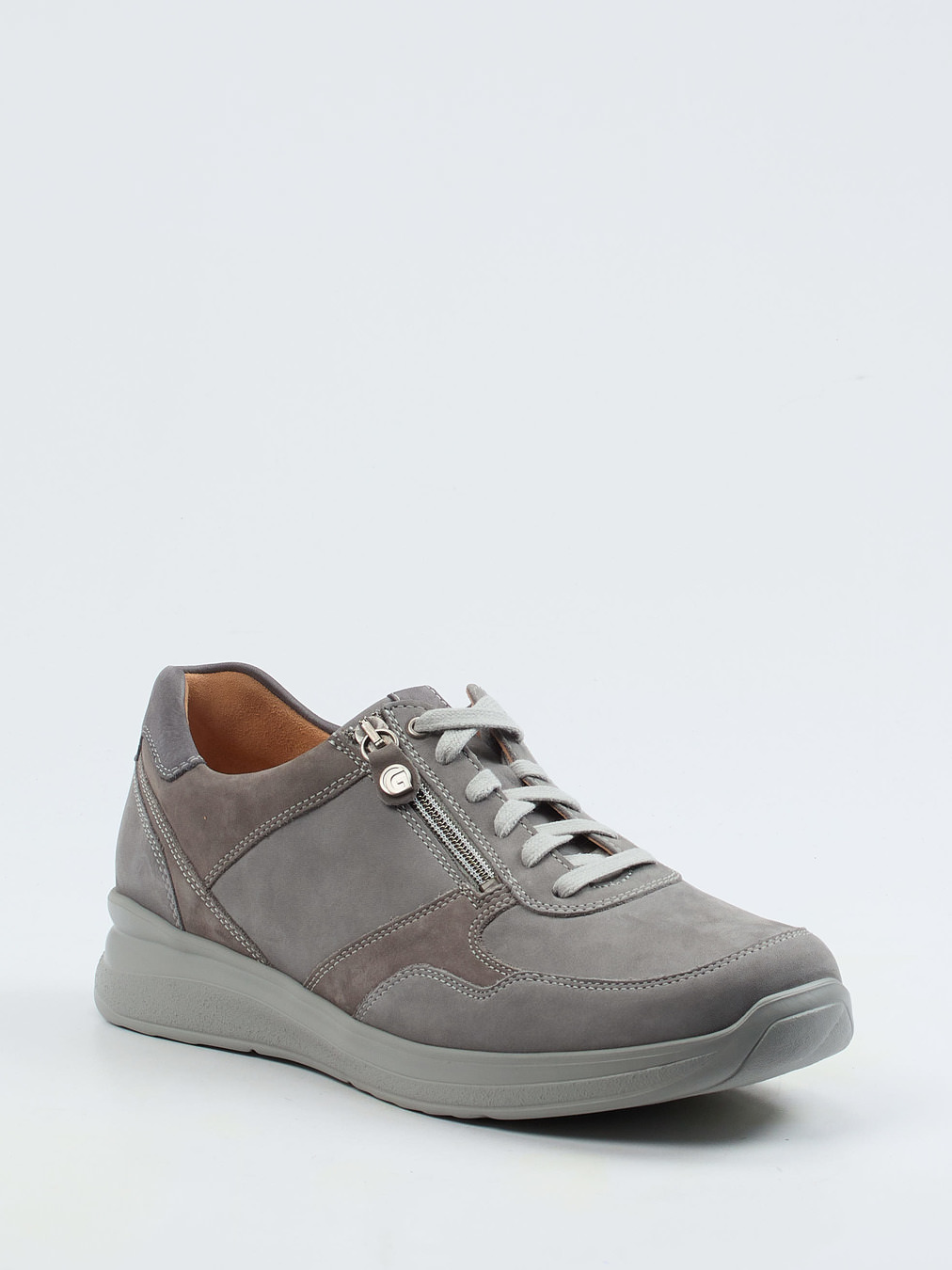 Ganter – Komfort-Sneaker aus Nubukleder Steingrau