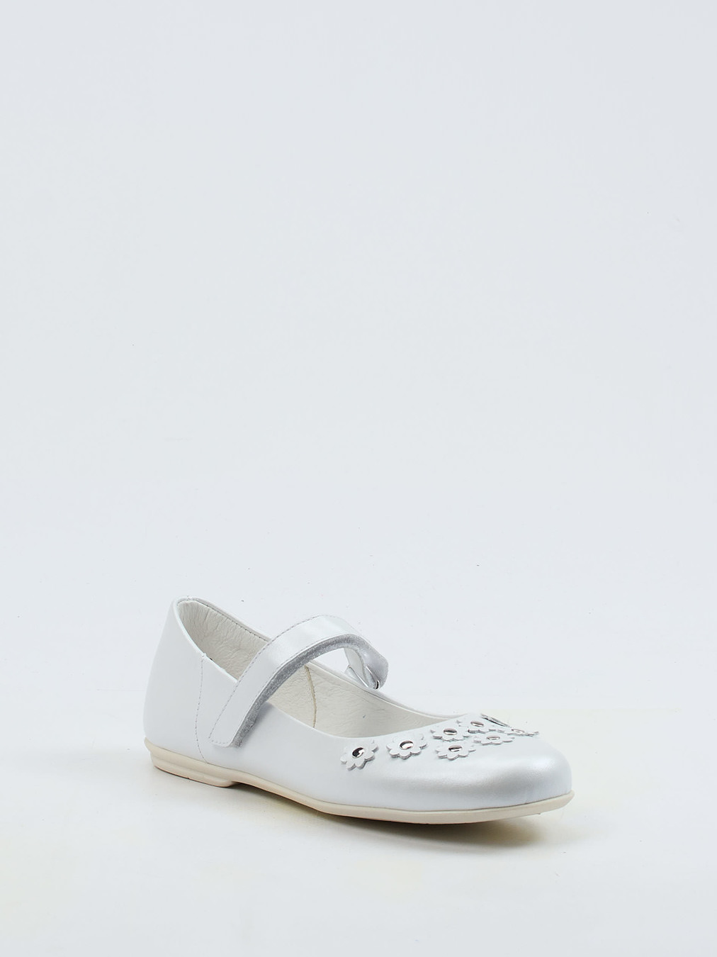 Däumling – Mary Jane Ballerinas aus Kalbleder Perlweiß