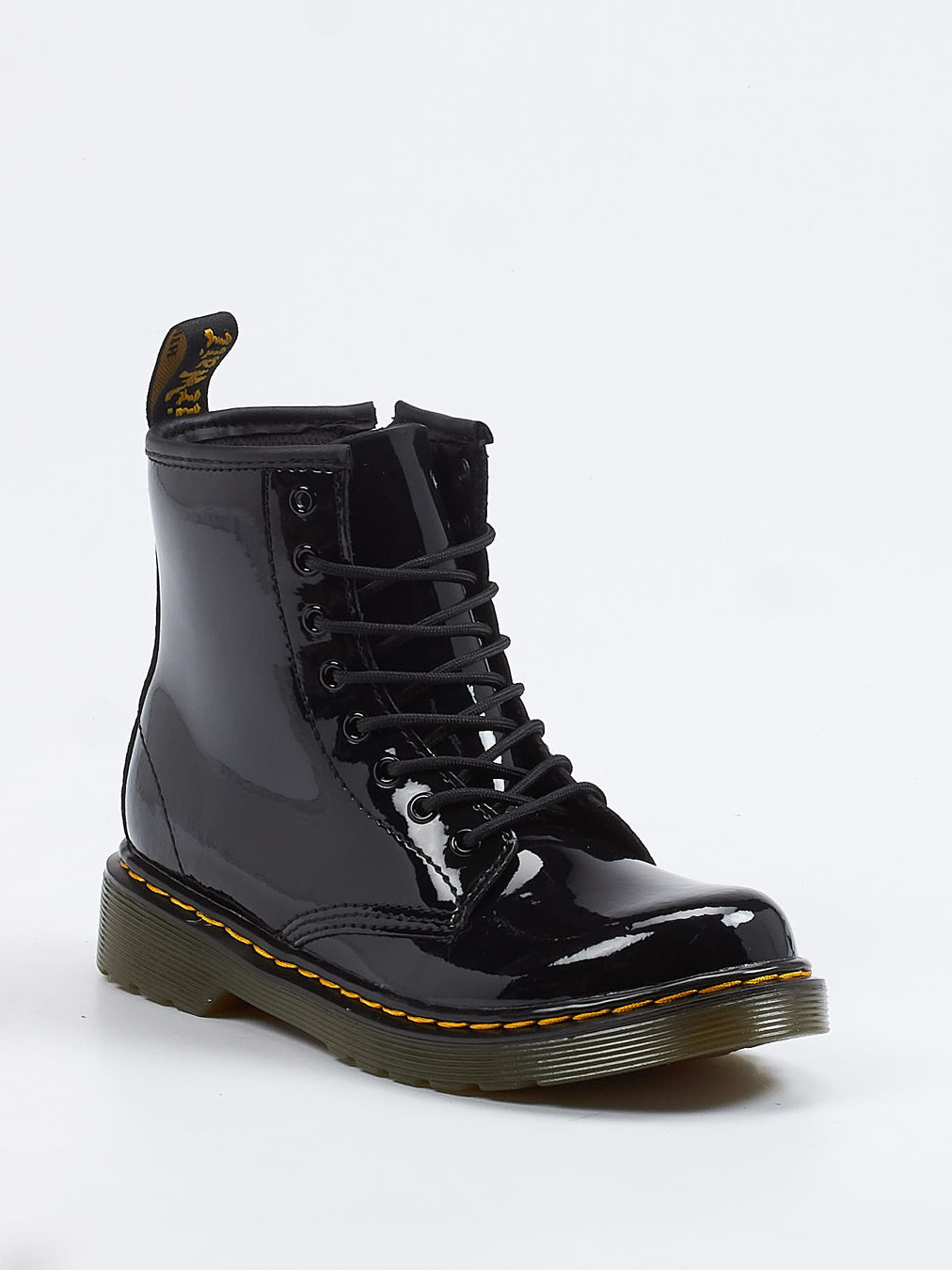 Dr. Martens – Schnürboots aus Lackleder Schwarz