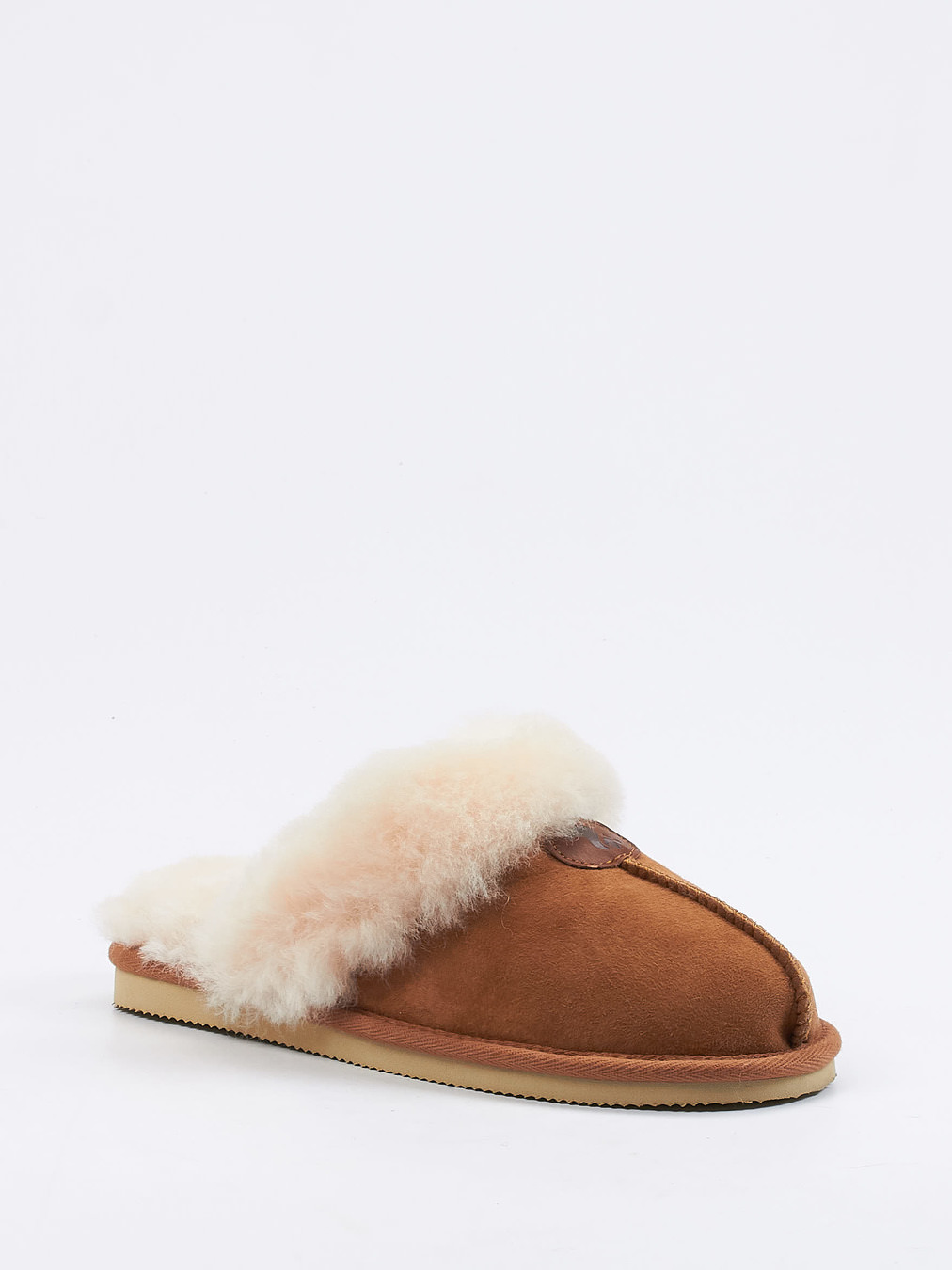 Thies – Hausschuh aus Veloursleder cognac