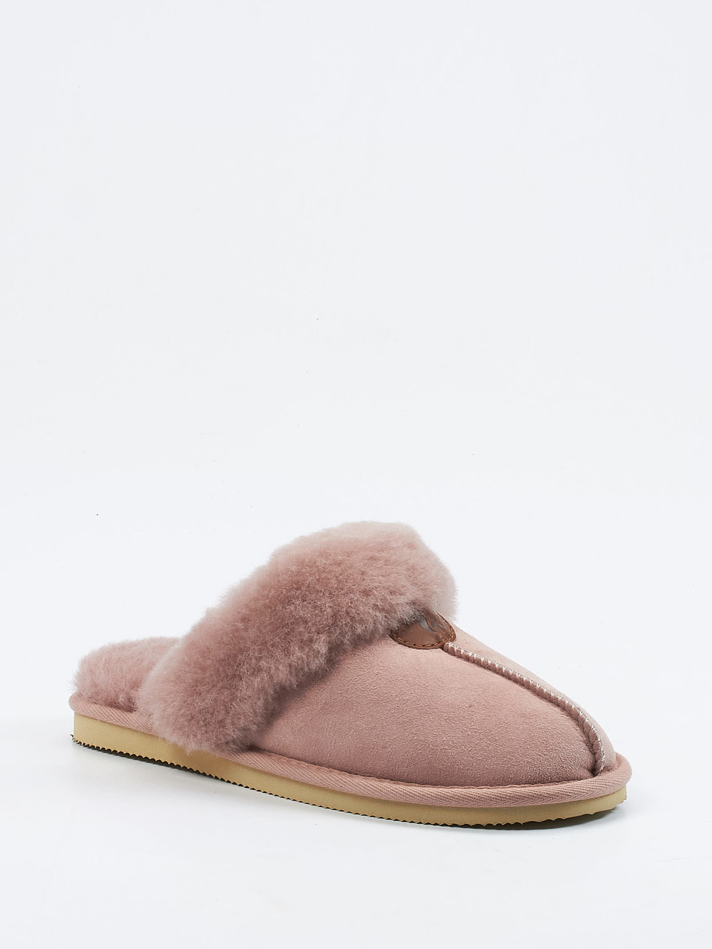 Thies – Hausschuhe aus Veloursleder in Altrosa