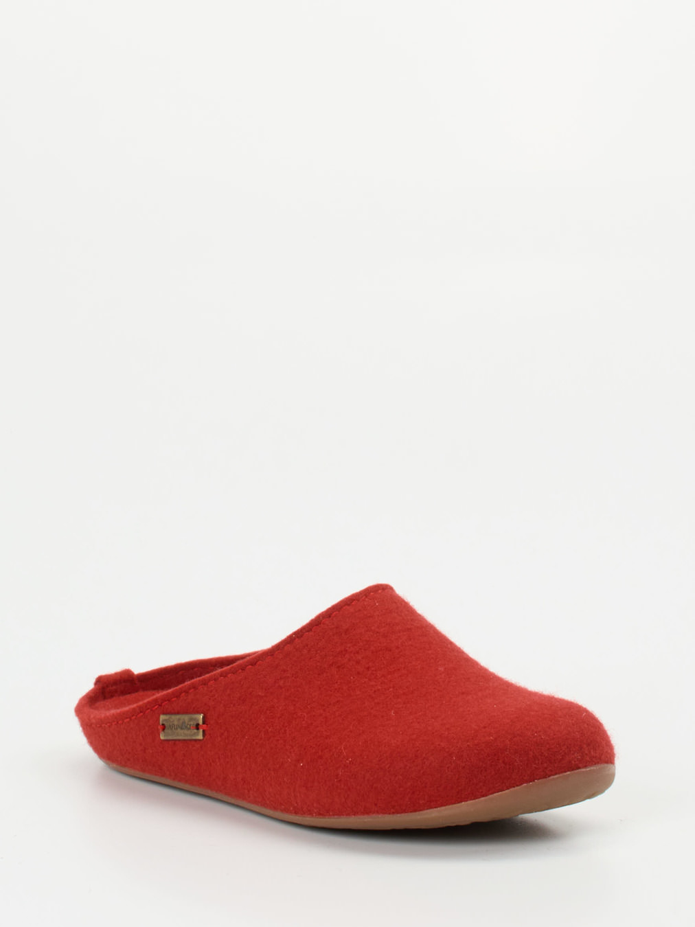 Haflinger – Filzpantoffeln aus Wollfilz tomatenrot