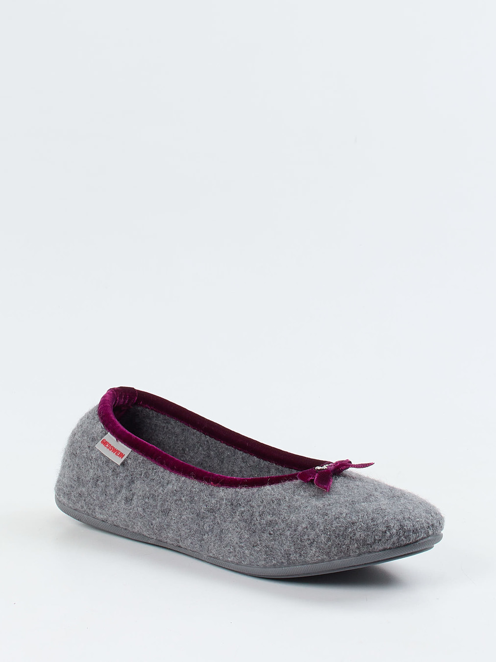 Giesswein – Ballerina-Hausschuh aus Wollfilz grau