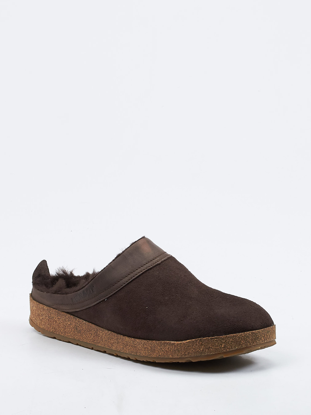 Haflinger – Pantoffeln aus Veloursleder dunkelbraun