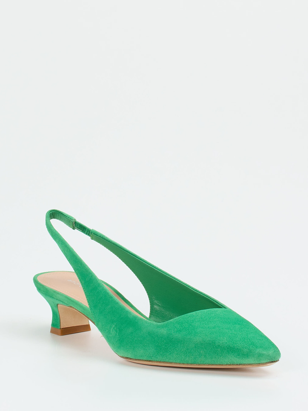 Andrea Puccini – Slingback-Pumps aus Veloursleder grün