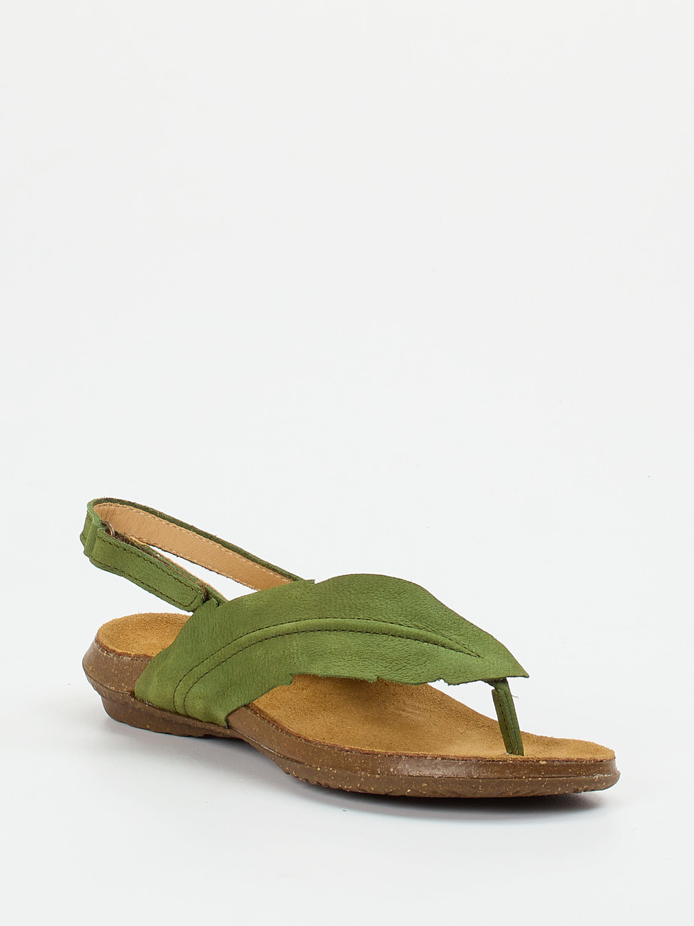 El Naturalista – Zehentrenner-Sandalen aus Nubukleder grün