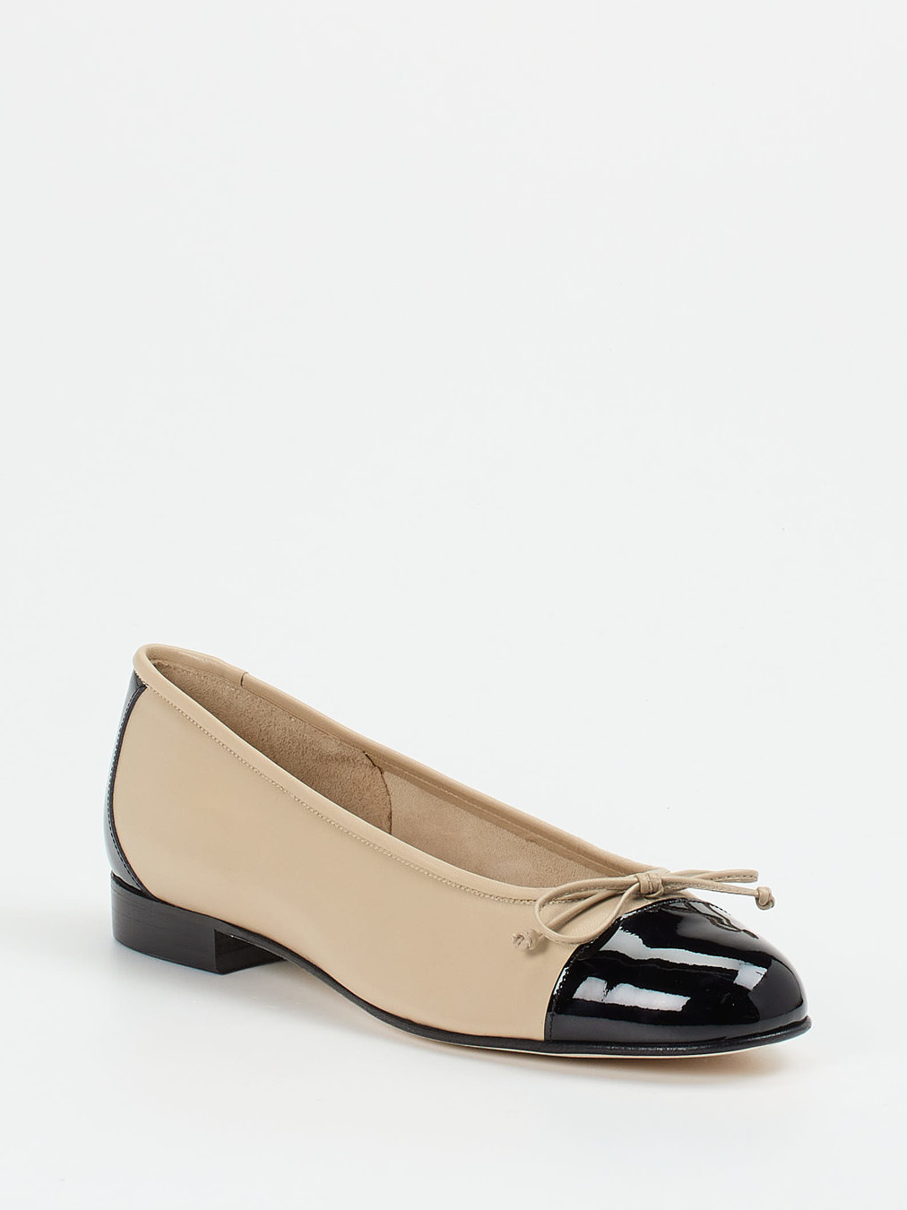 Mannori – Ballerinas aus Lammleder Beige mit Lackkappe