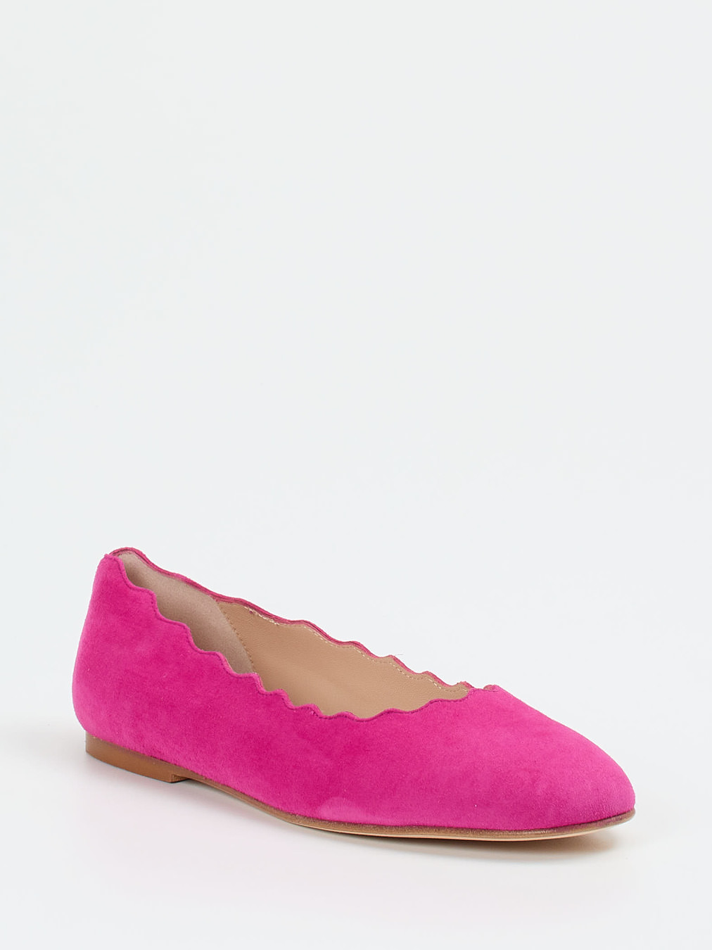 Andrea Puccini – Ballerinas aus Veloursleder Pink