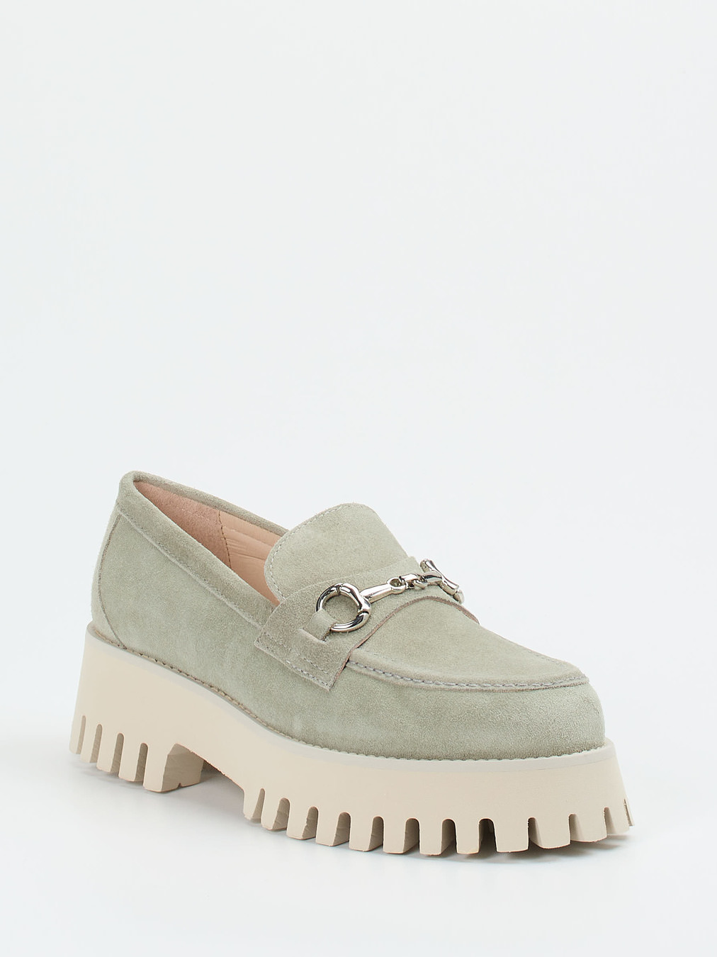 Ralph Harrison – Chunky Loafer aus Veloursleder Salbeigrün