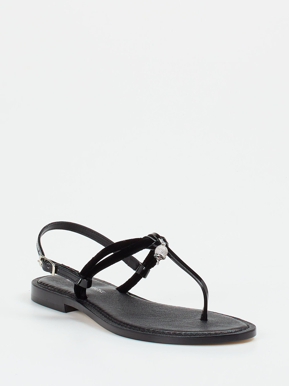 Konstantin Starke – Zehentrenner aus Lackleder Schwarz