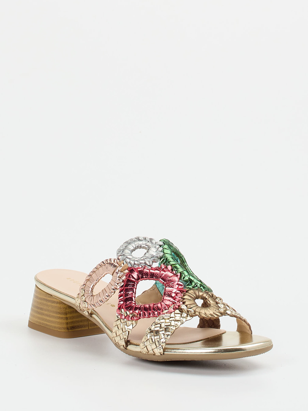 Andrea Puccini – Pantolette aus Metallic multicolor