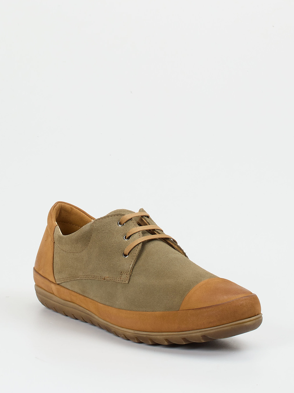 Franz Gustav – Schnürschuh aus Veloursleder Olivgrün