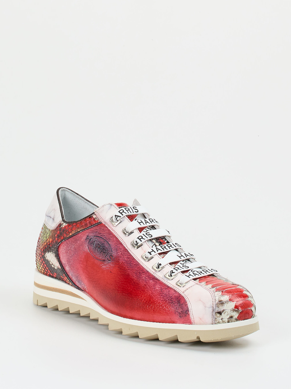 Harris – Sneaker aus geprägtem Leder in Rot