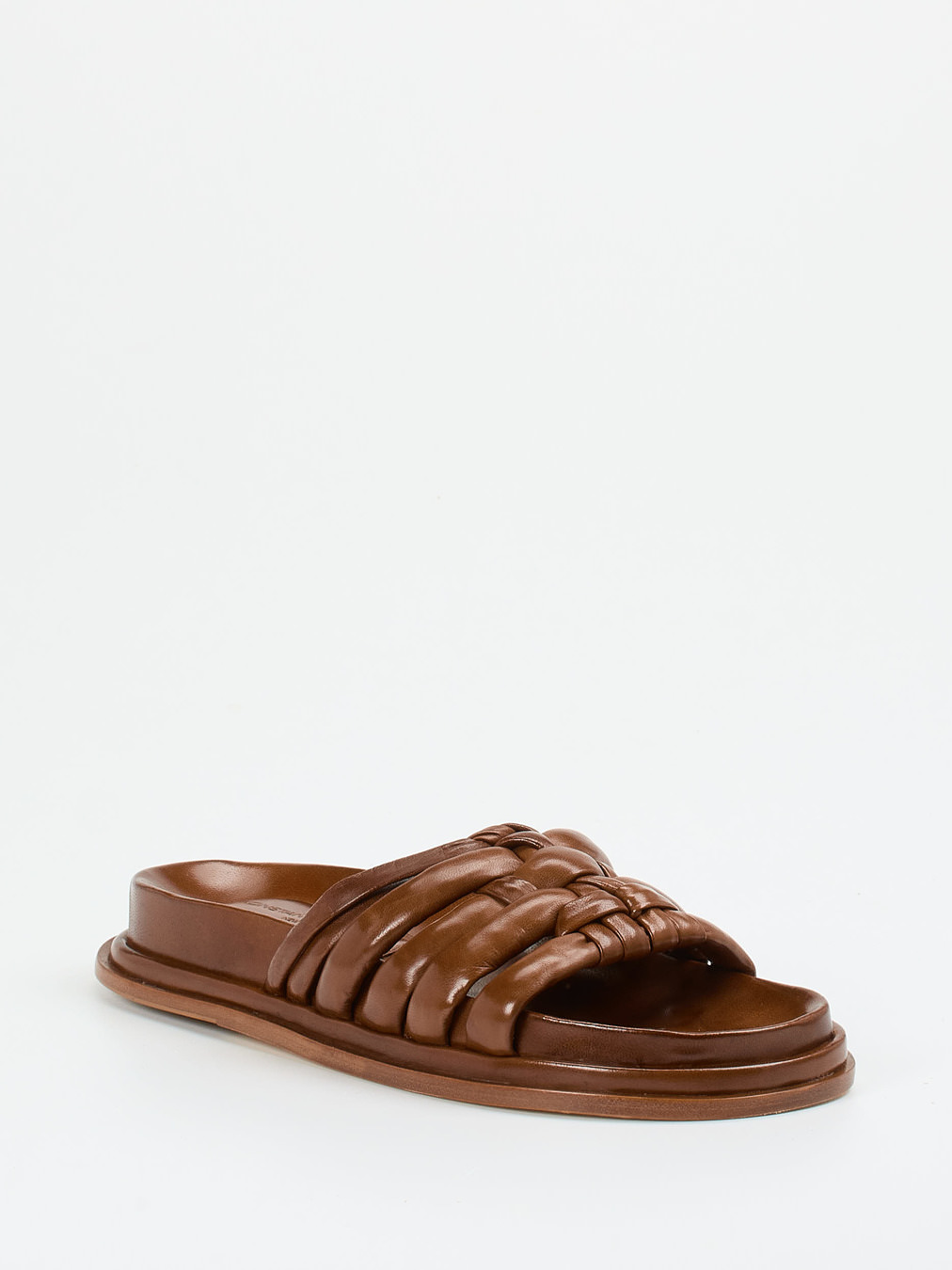 Konstantin Starke – Slides aus Flechtleder in Braun