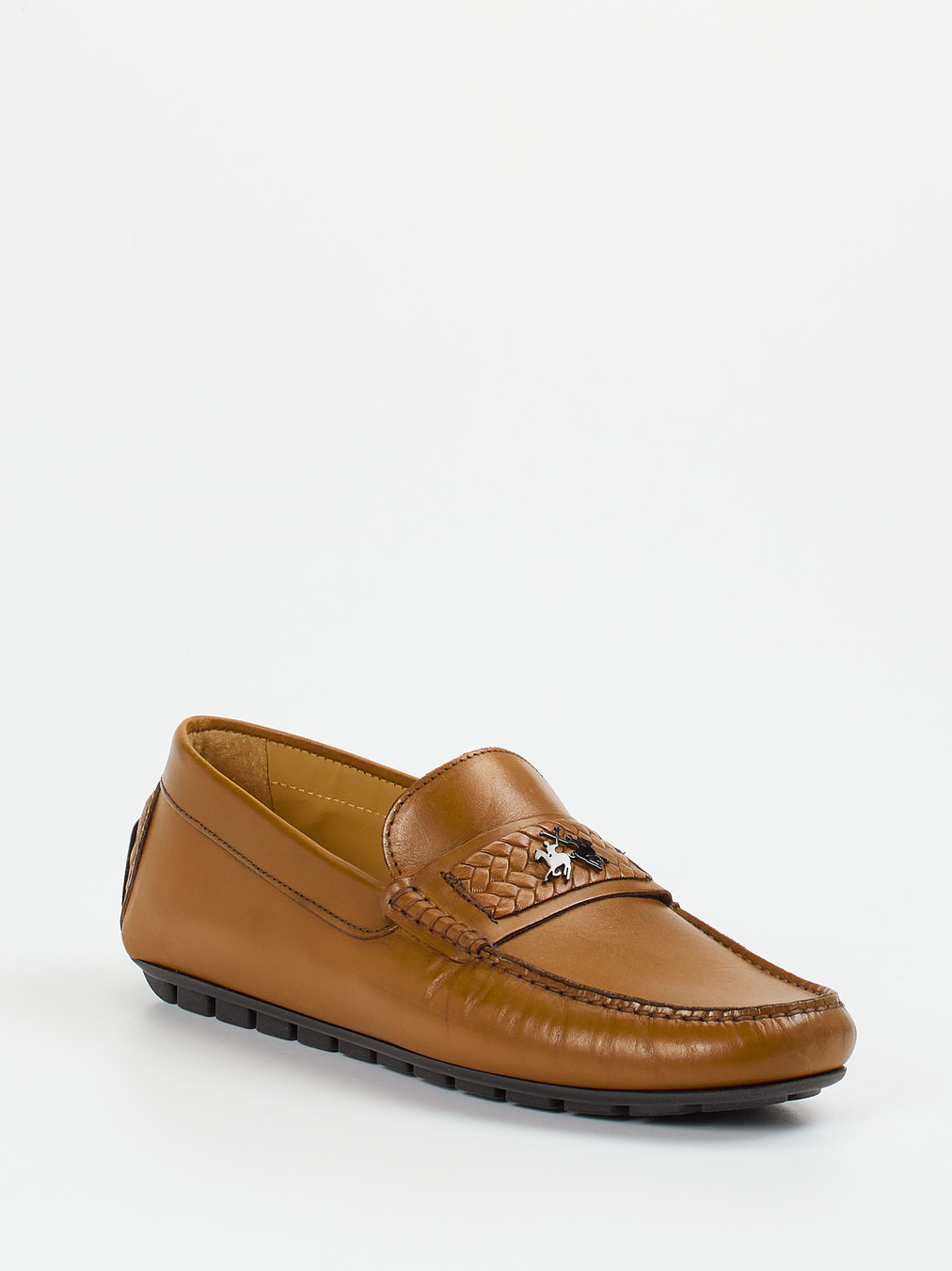 La Martina – Loafer aus Kalbleder Cognacbraun