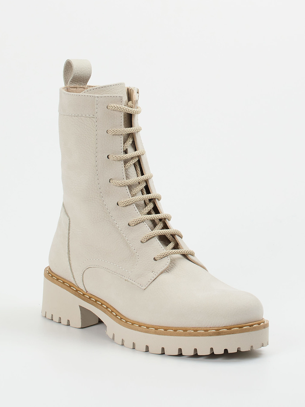 Donna Carolina – Schnürboots aus Nubukleder beige