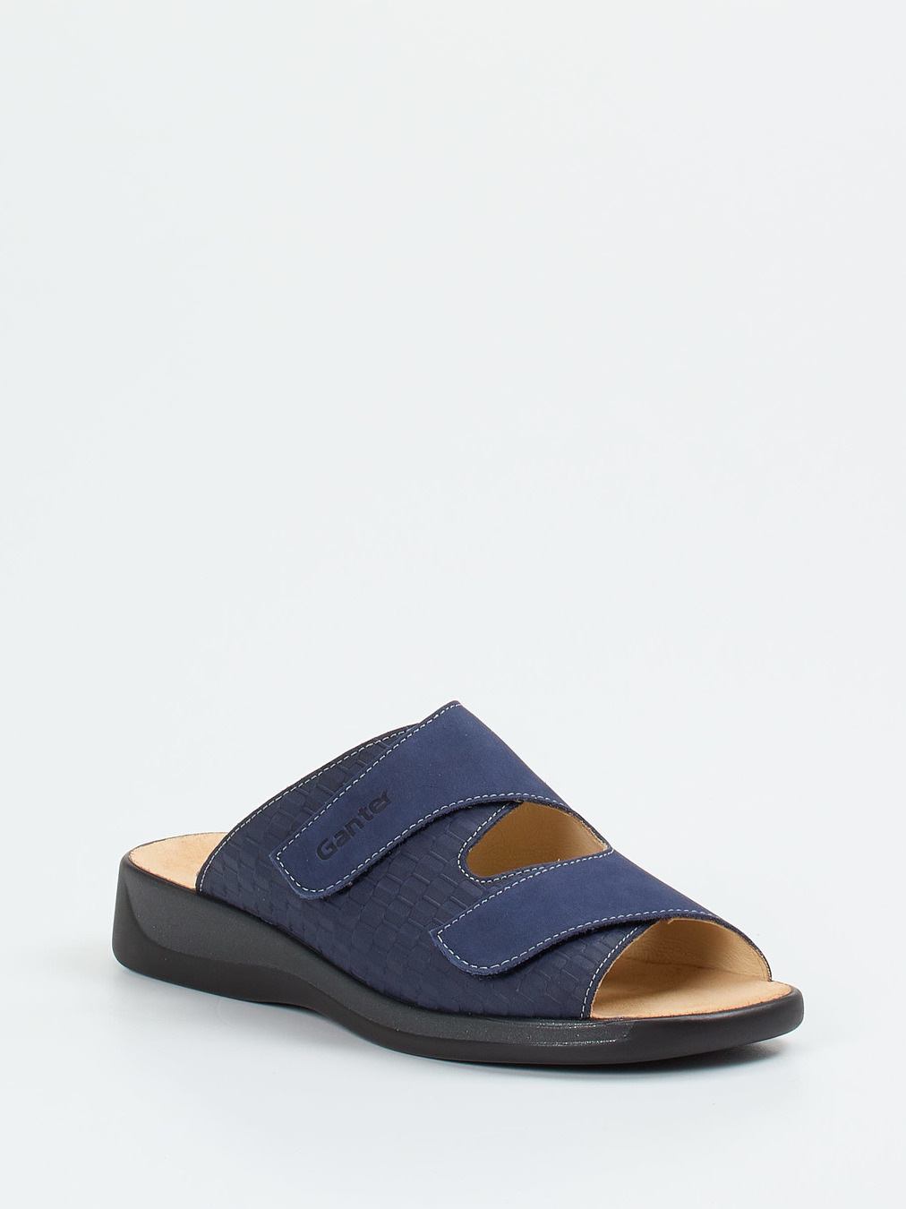 Ganter – Komfort-Pantolette aus Nubukleder marineblau