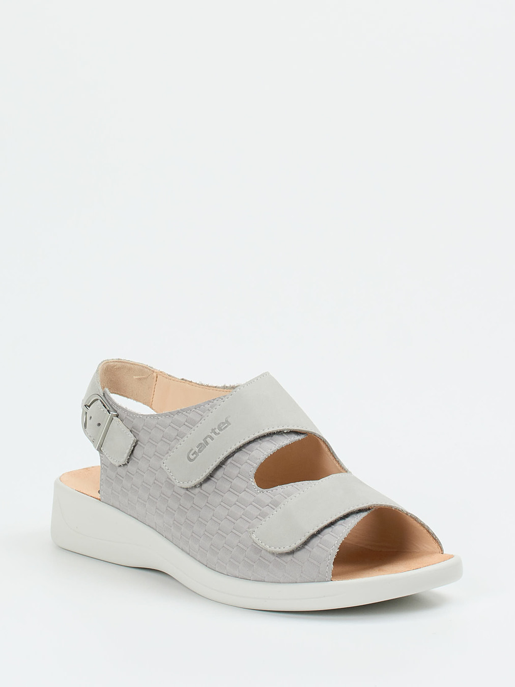 Ganter – Komfortsandale aus Nubukleder hellgrau