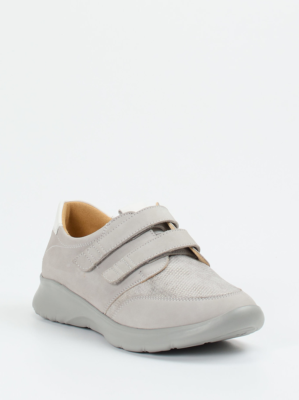 Ganter – Komfort-Sneaker aus Nubukleder hellgrau