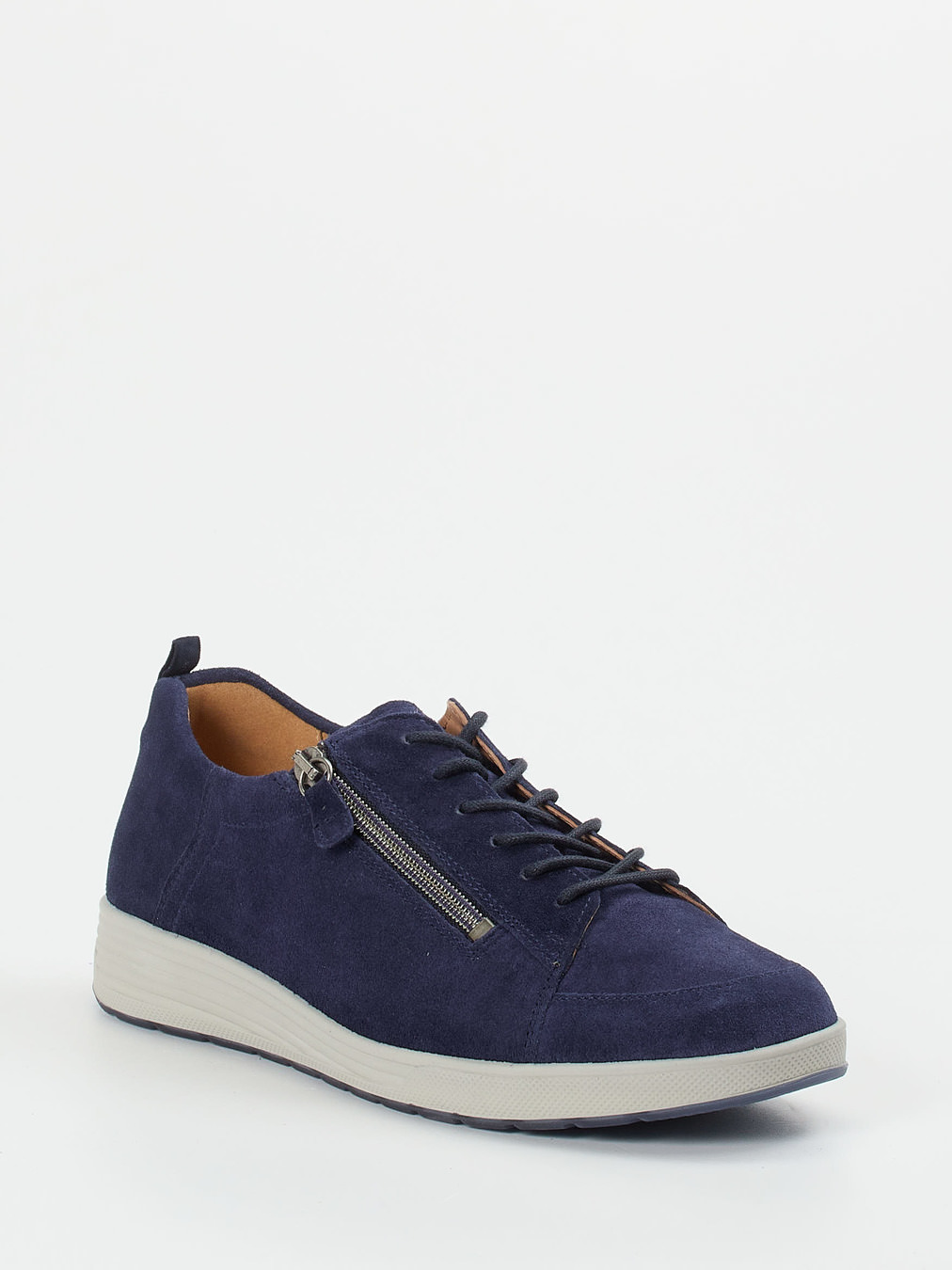 Ganter – Komfort-Sneaker aus Veloursleder dunkelblau