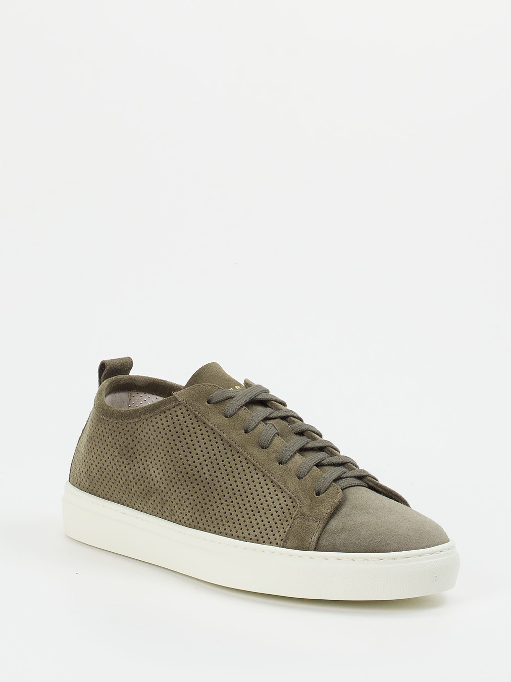 Henderson – Low-Top Sneaker aus Veloursleder Olivgrün