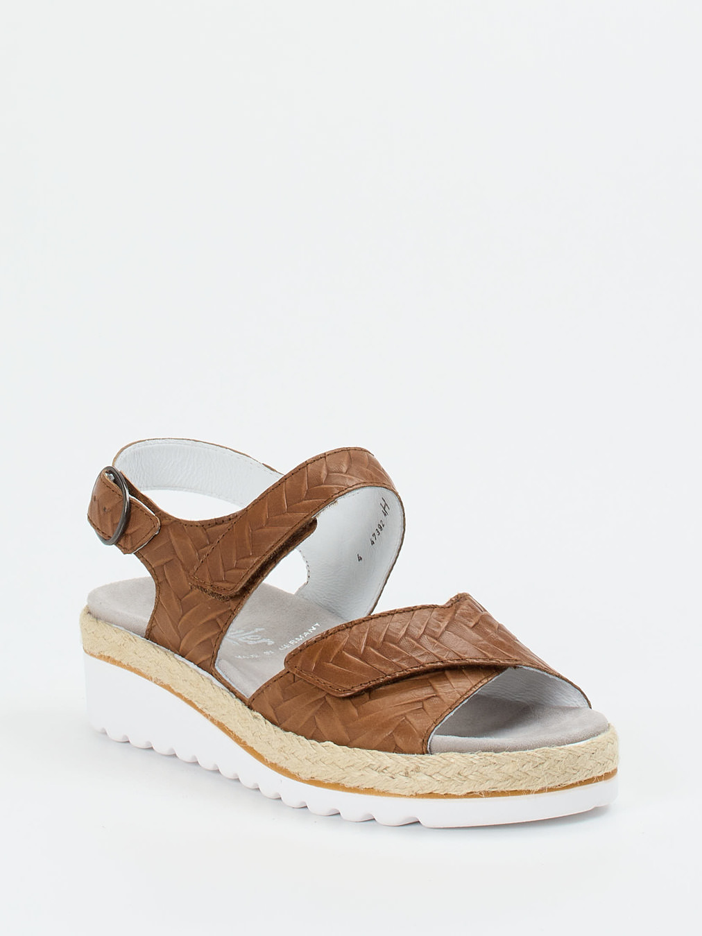 Semler – Sandale aus geprägtem Leder braun