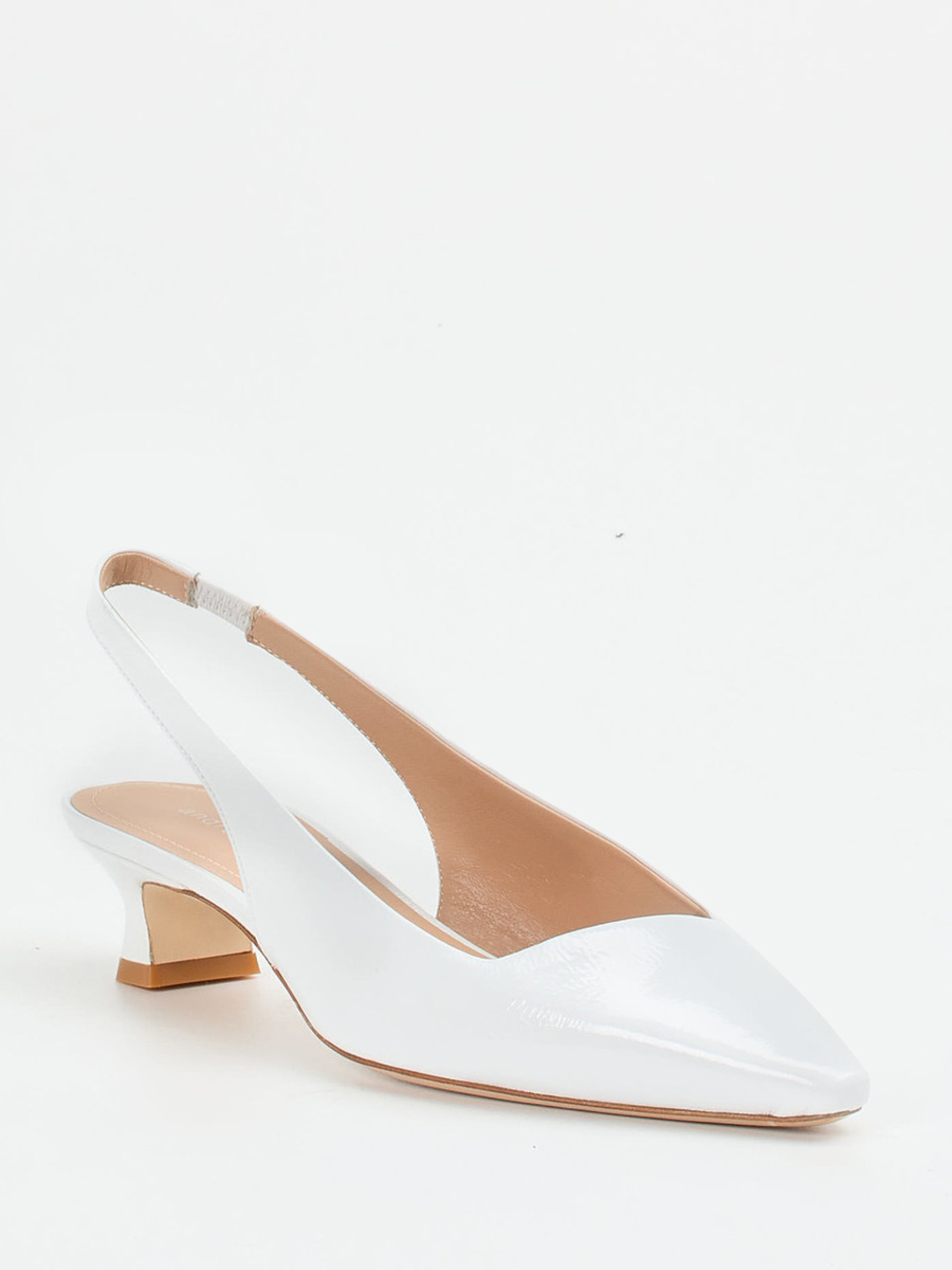 Andrea Puccini – Slingback-Pumps aus Lackleder Weiß