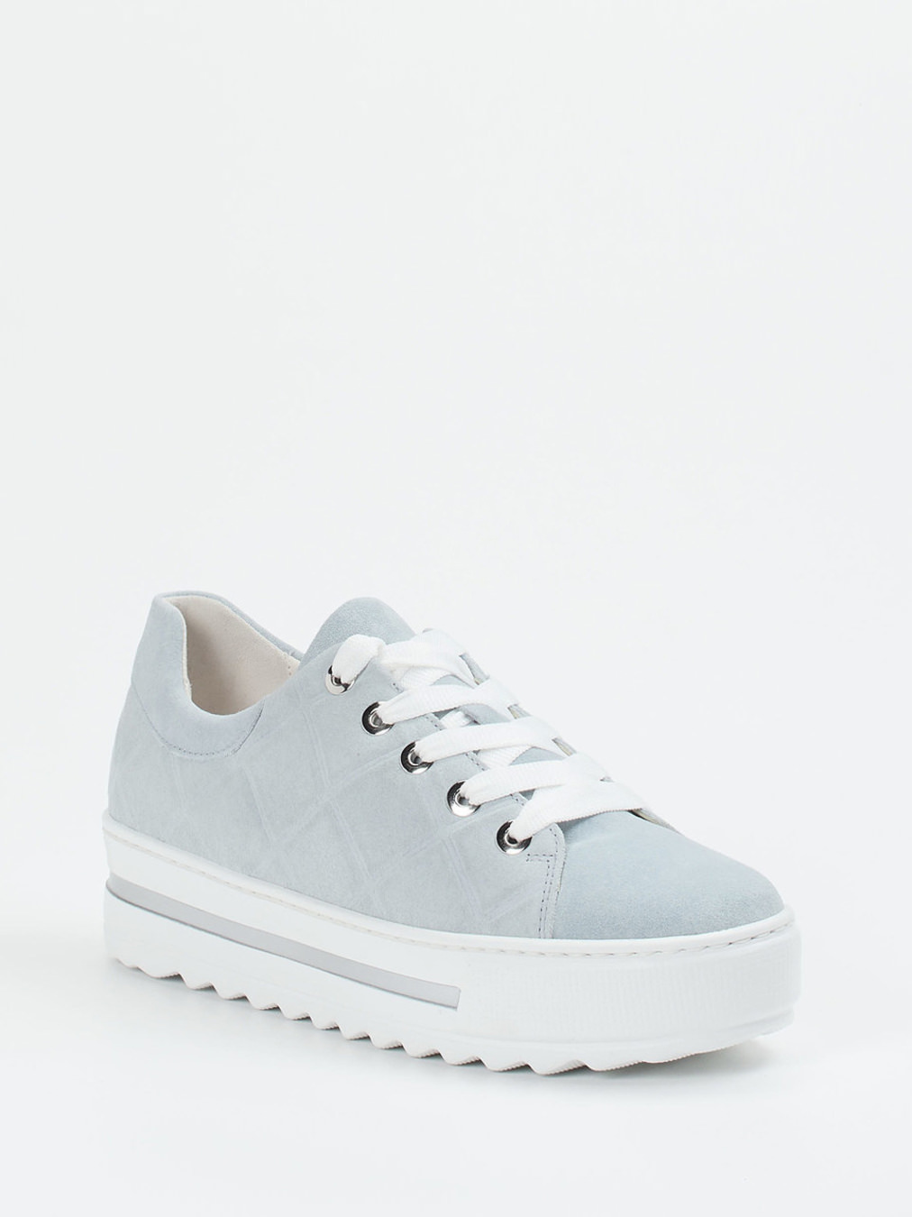 Gabor Comfort – Plateau-Sneaker aus Veloursleder hellblau