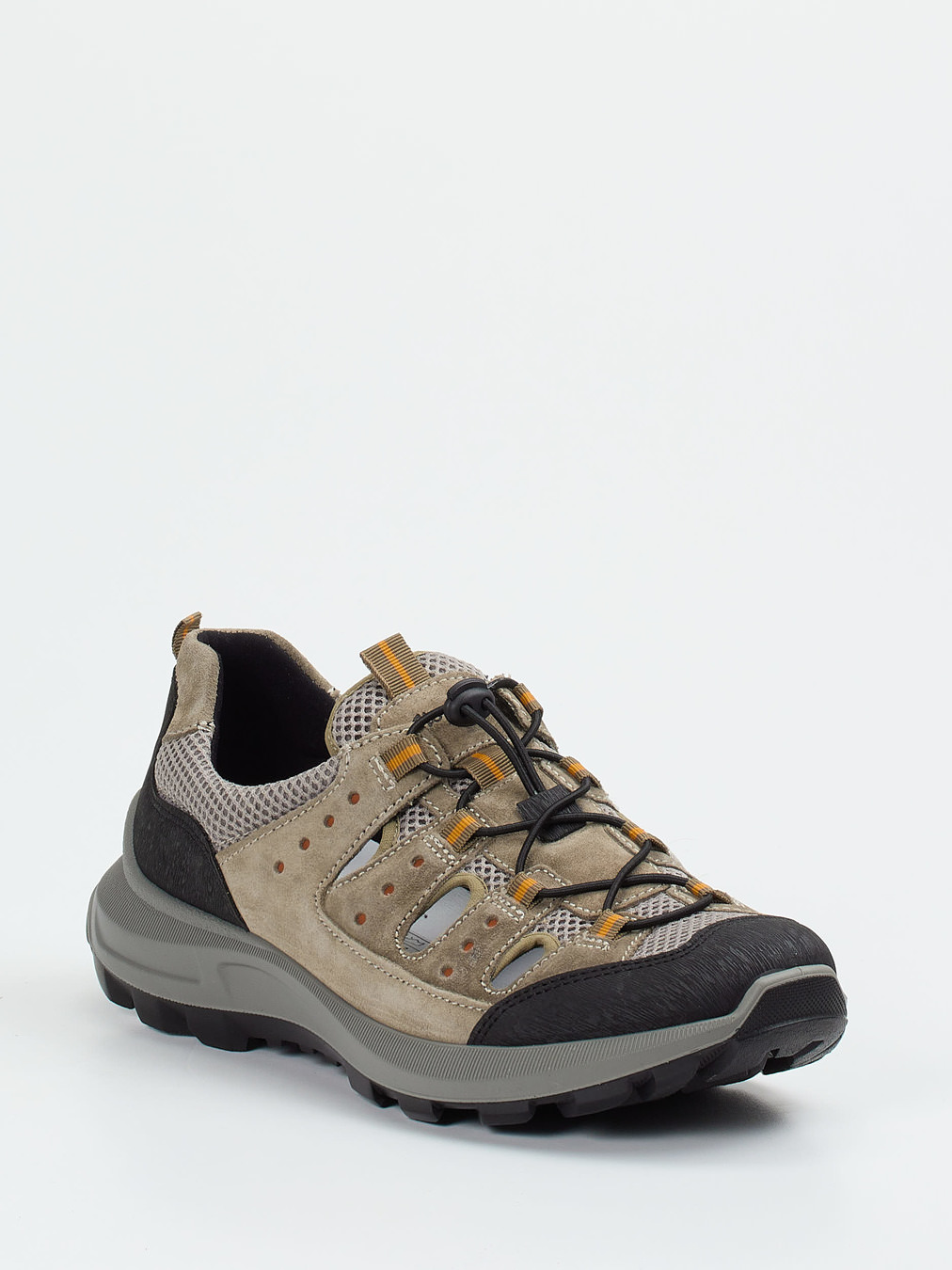 Sioux – Slipper aus Veloursleder und Mesh sandbeige