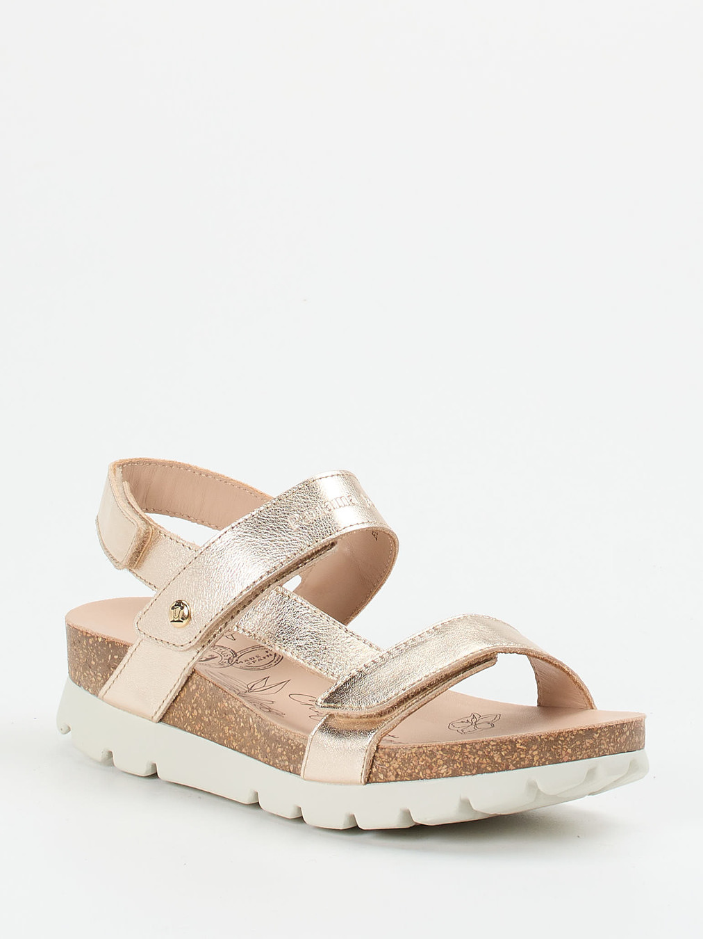 Panama Jack – Komfortsandale aus Metallicleder roségold