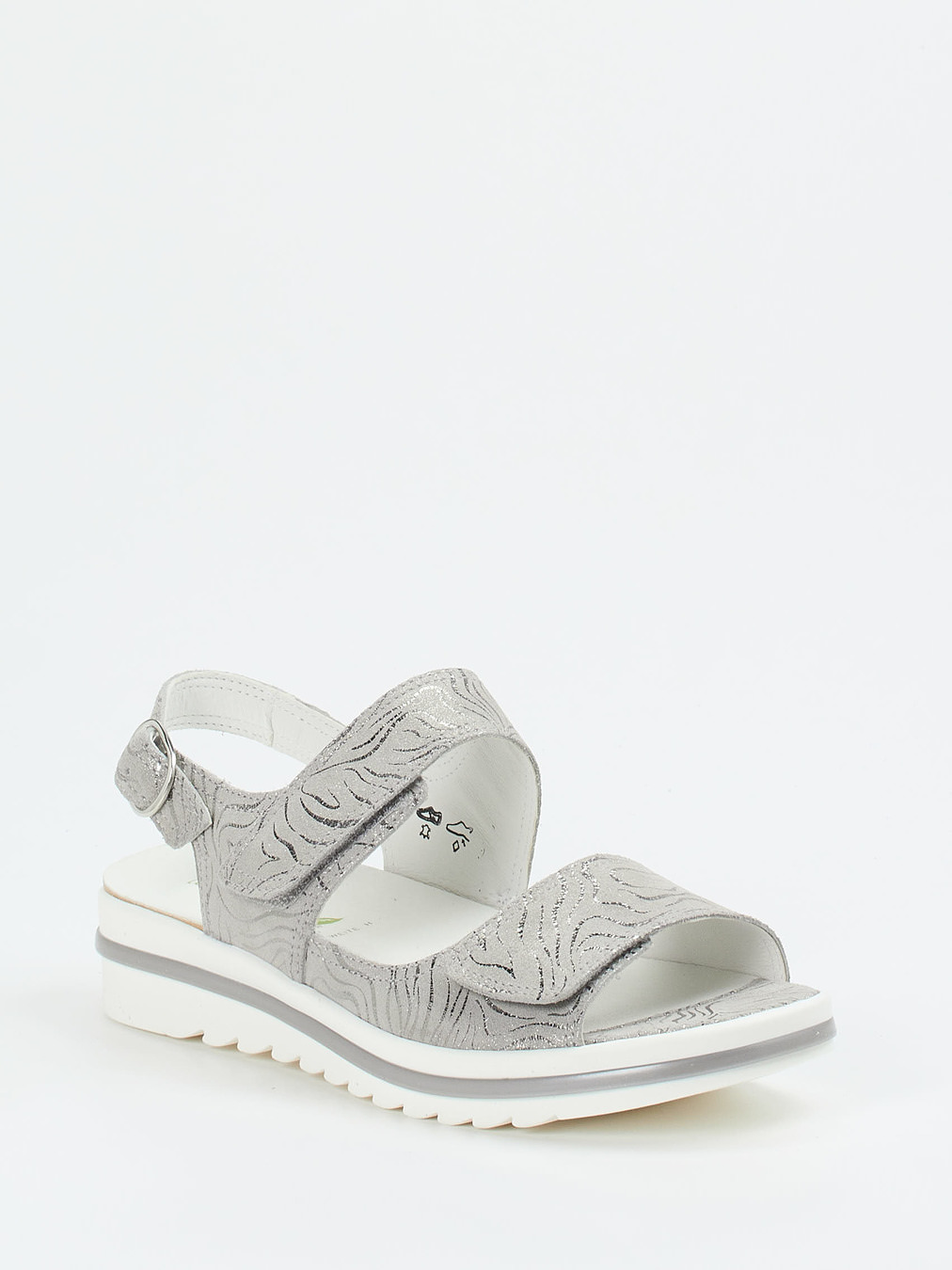 Waldläufer – Komfortsandale aus Veloursleder silbergrau