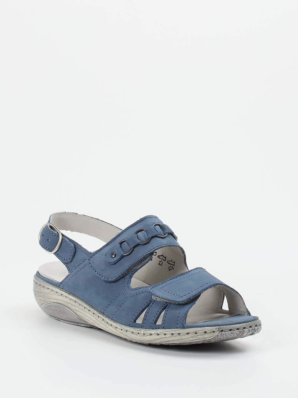 Waldläufer – Komfortsandalen aus Nubukleder jeansblau