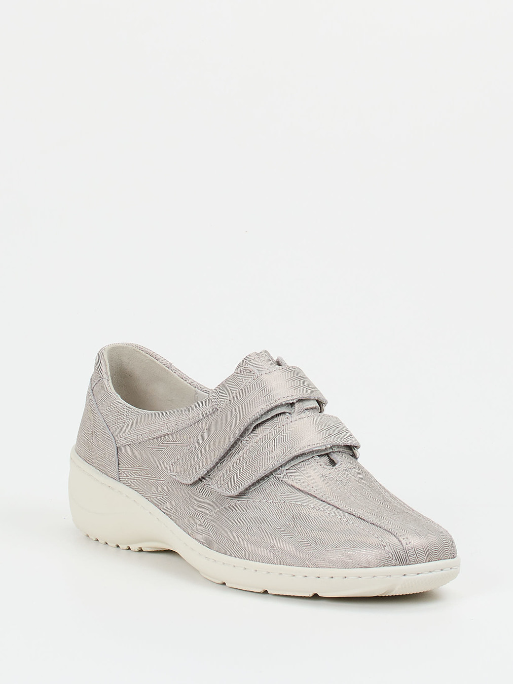 Waldläufer – Komfort-Sneaker aus Nubukleder silberfarben