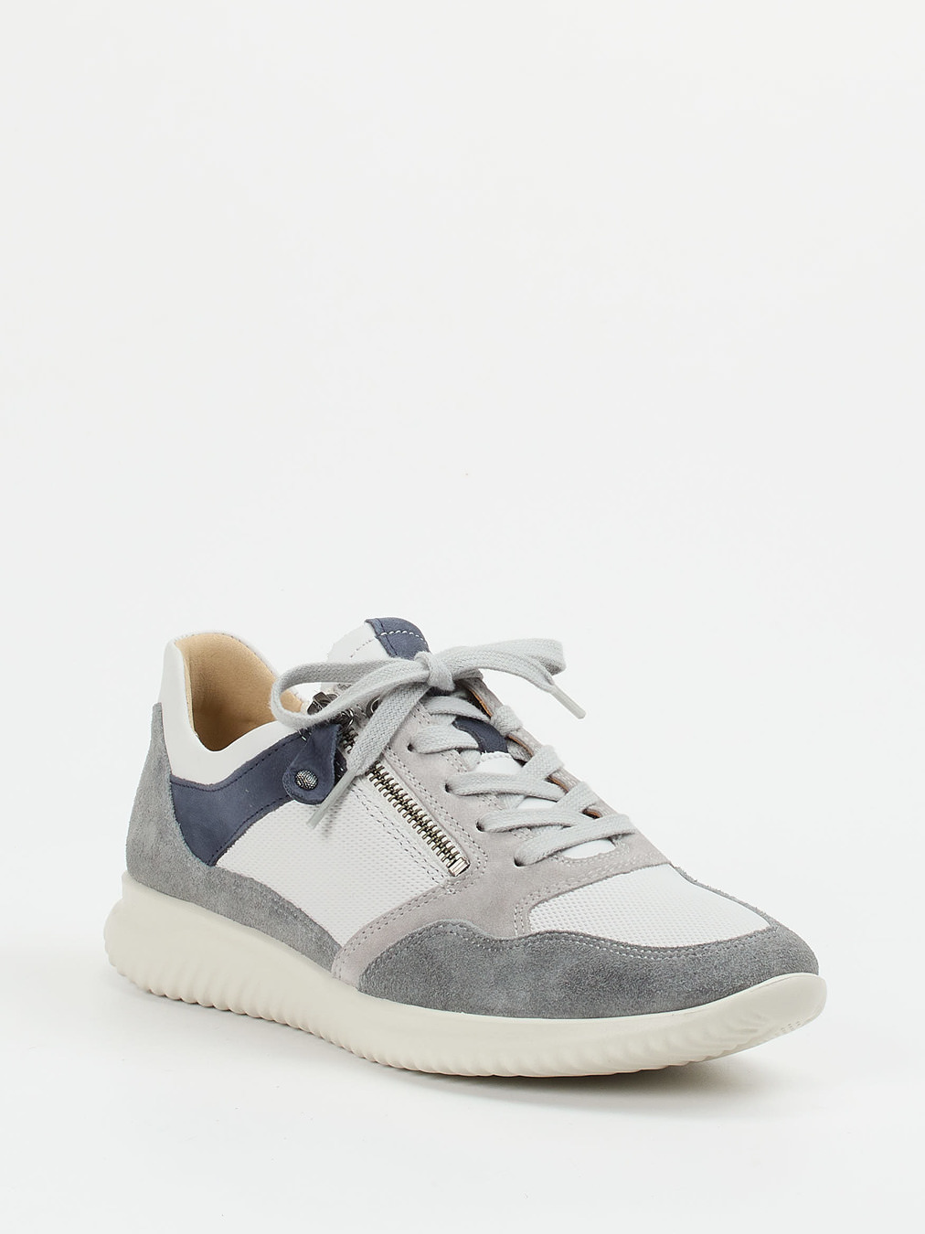Hartjes – Sneaker aus Veloursleder in Hellgrau