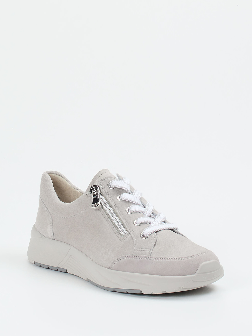 Semler – Komfort-Sneaker aus Veloursleder hellgrau