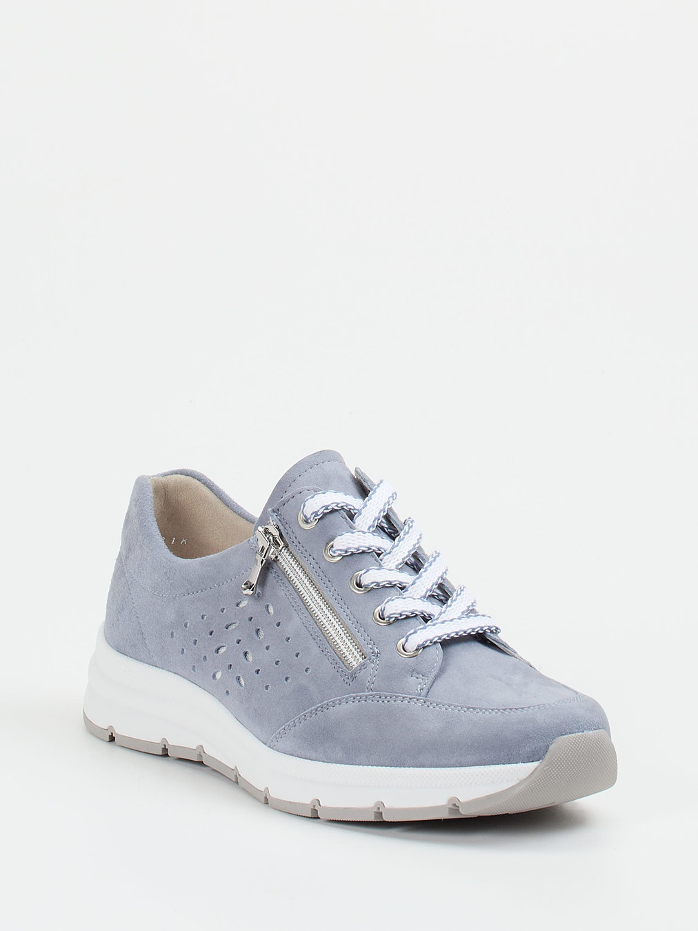 Semler – Komfort-Sneaker aus Veloursleder taubenblau