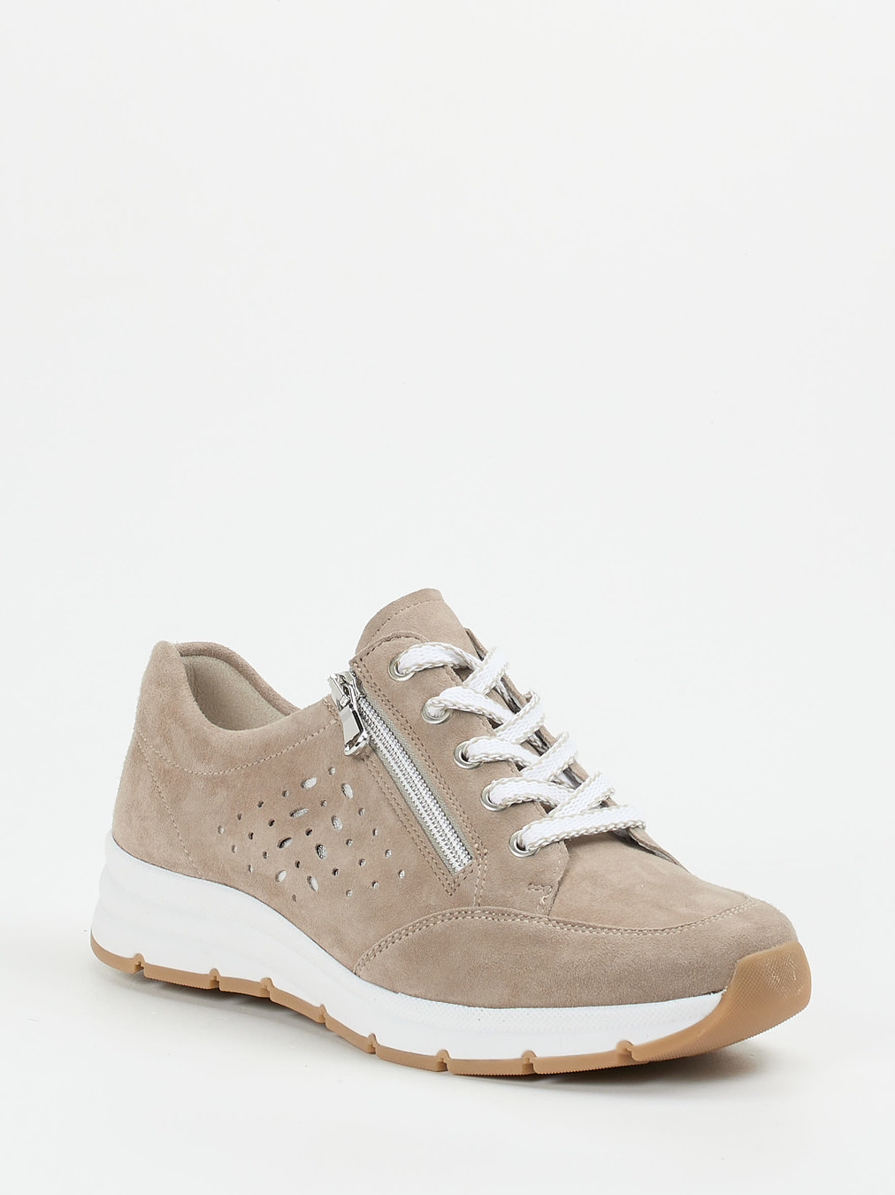 Semler – Komfort-Sneaker aus Veloursleder beige