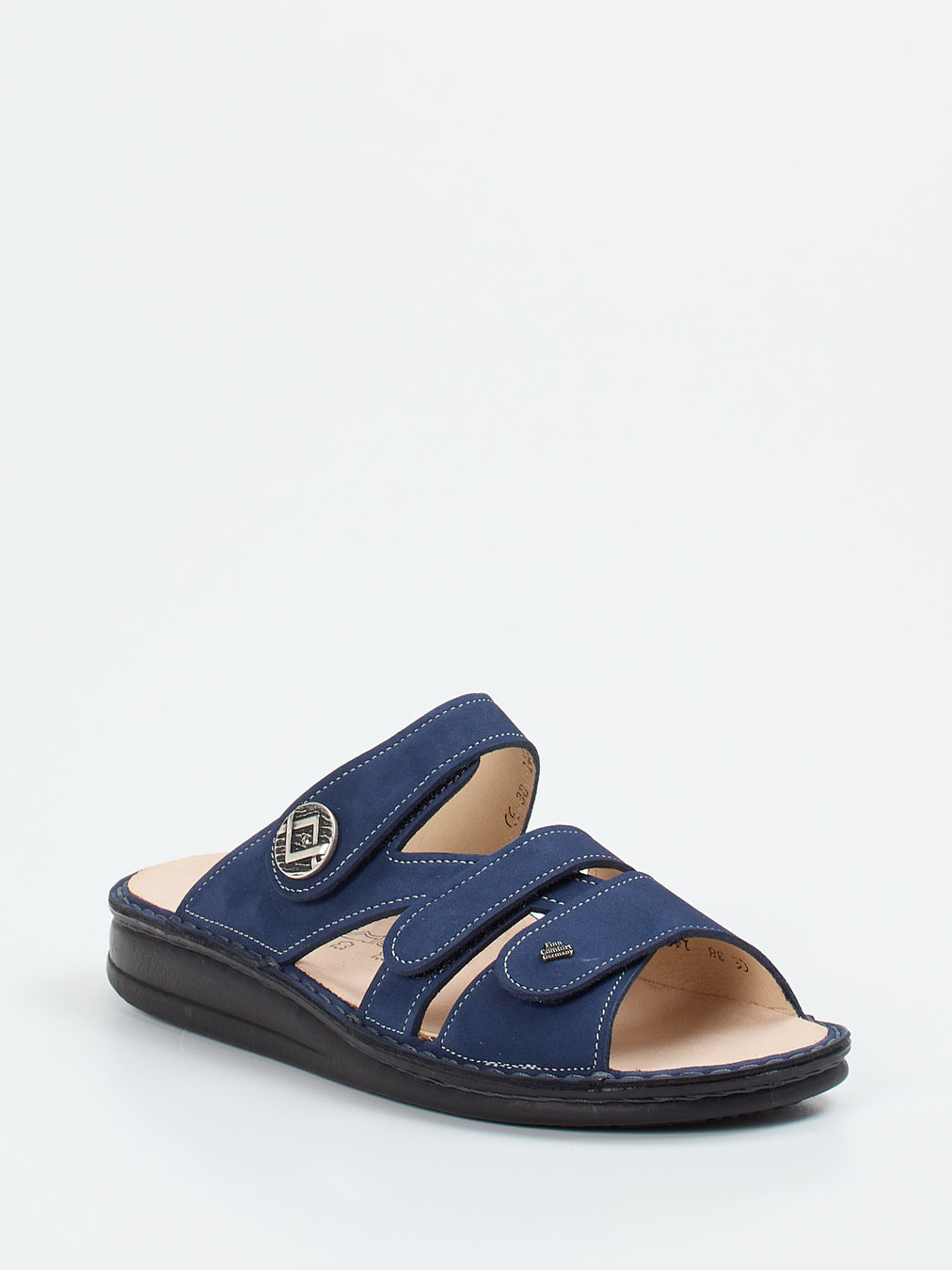 Finn Comfort – Pantolette aus Nubukleder marineblau