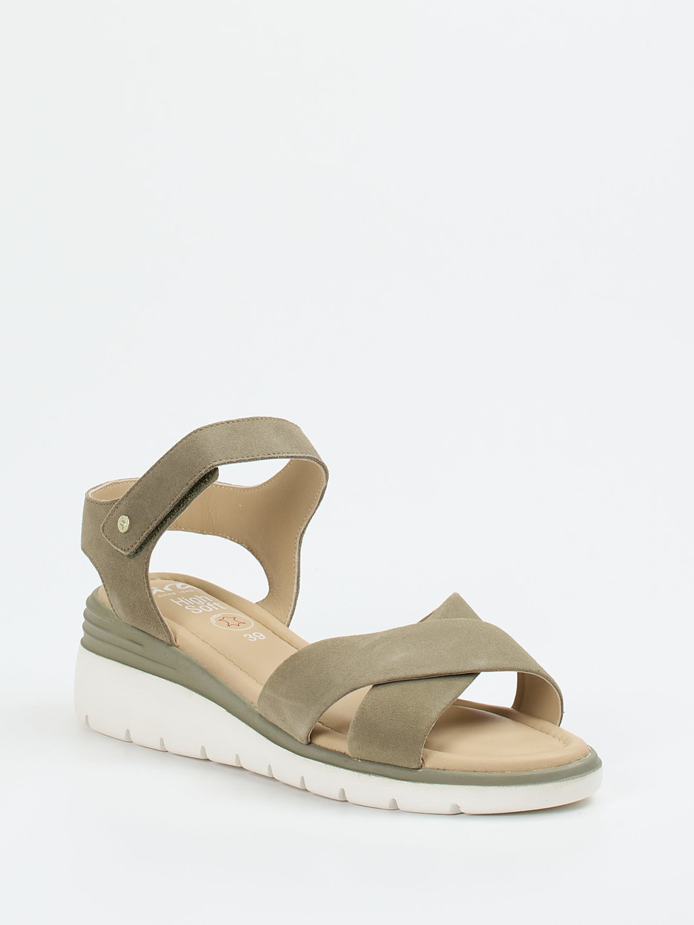 Ara – Komfortsandalen aus Veloursleder grün