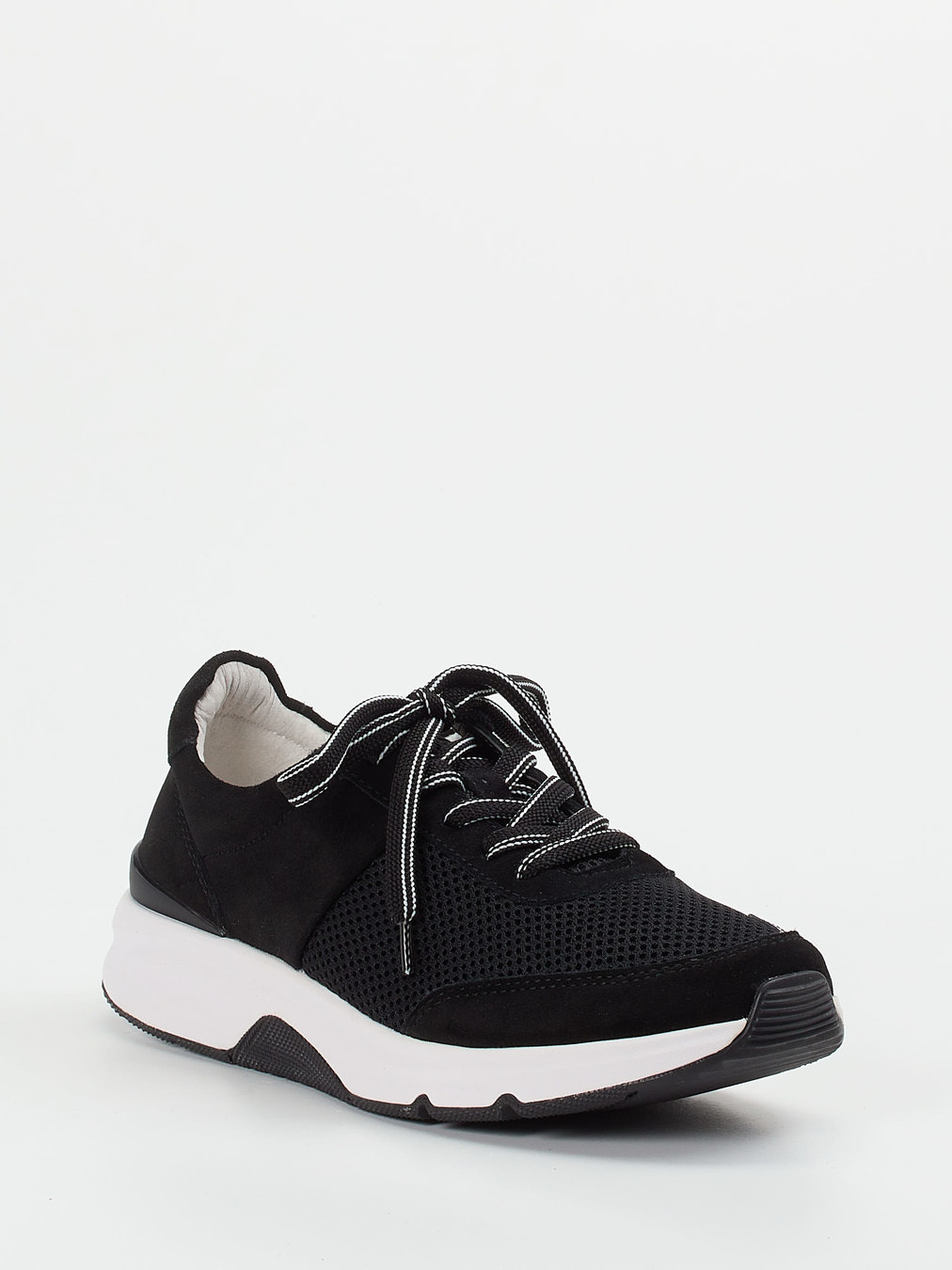 Gabor Comfort – Sneaker aus Velours und Mesh schwarz