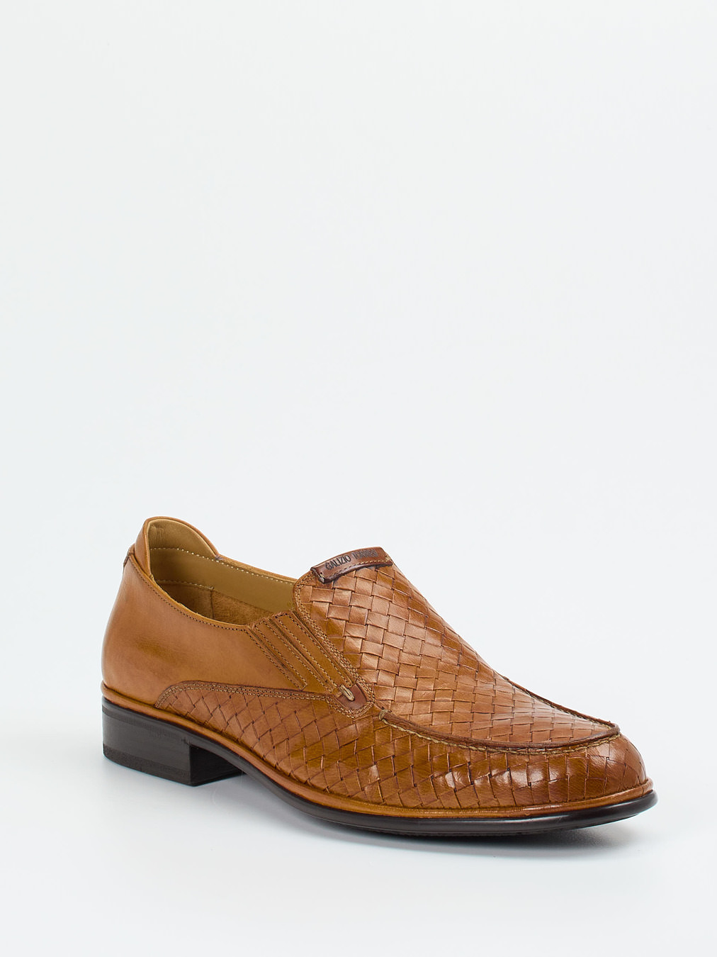 Galizio Torresi – Loafer aus geprägtem Leder Cognac