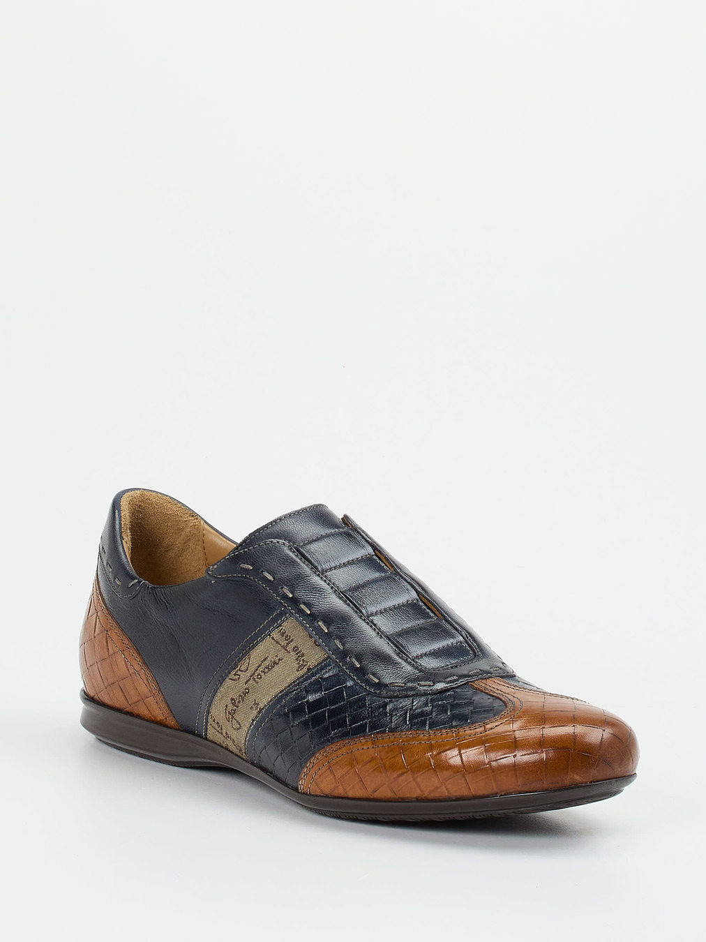 Galizio Torresi – Slip-On aus geprägtem Leder blau