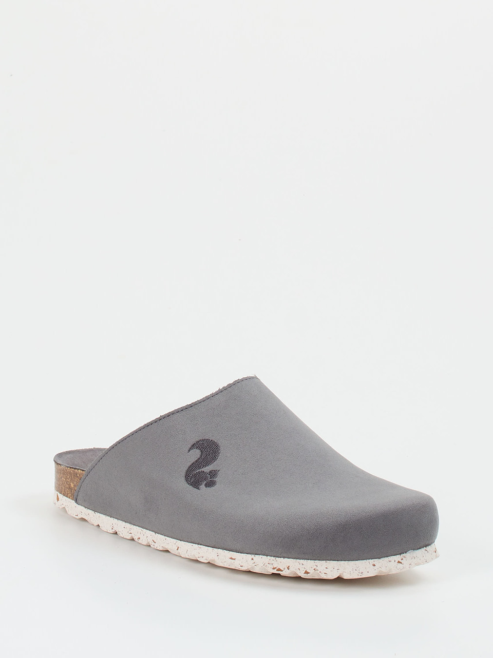 Thies – Pantolette aus Veloursleder in Grau