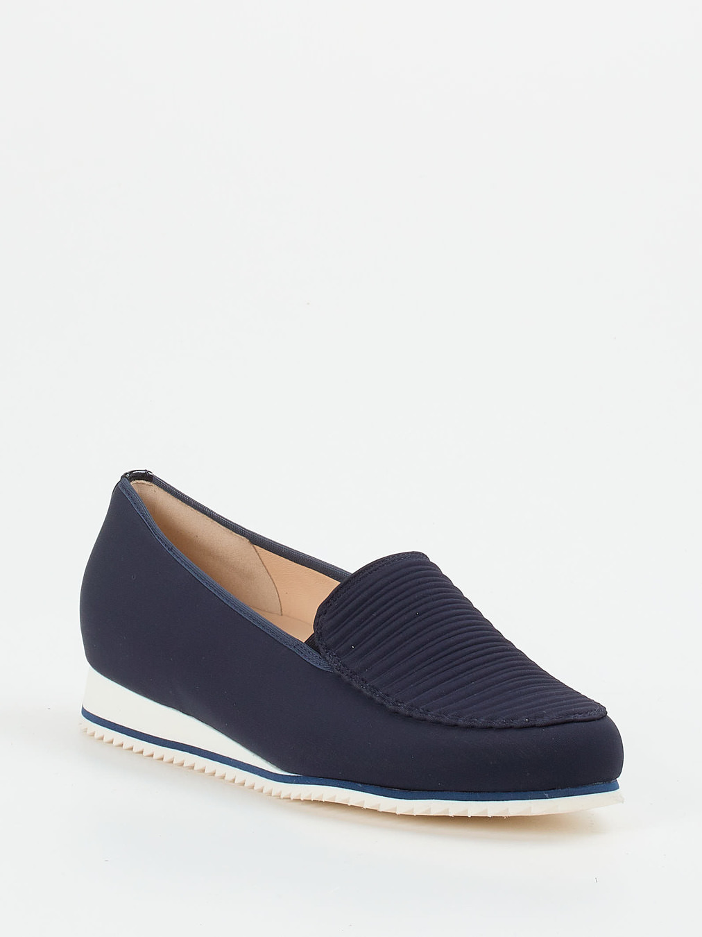 Hassia – Komfort-Loafer aus Stretchtextil in Blau